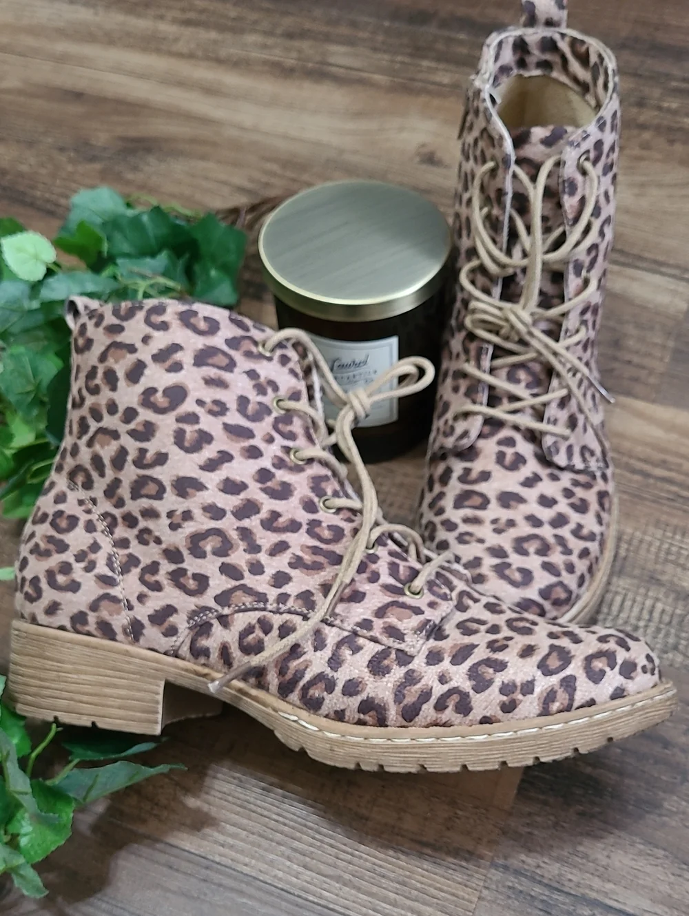 Faux Suede Leopard Ankle Booties - Picture 5 of 5